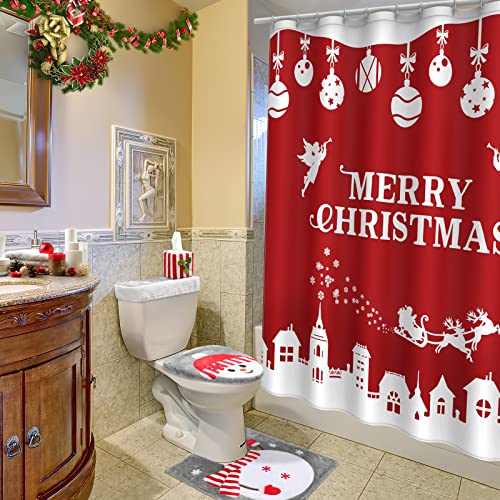 Christmas Toilet Seat Cover and Rug Set of 4 Y5934