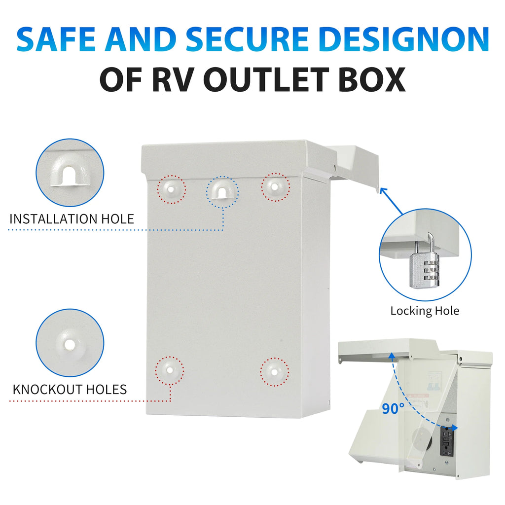 Prewired 30 Amp RV Power Outlet Box & 20 Amp GFCI Receptacle O8770