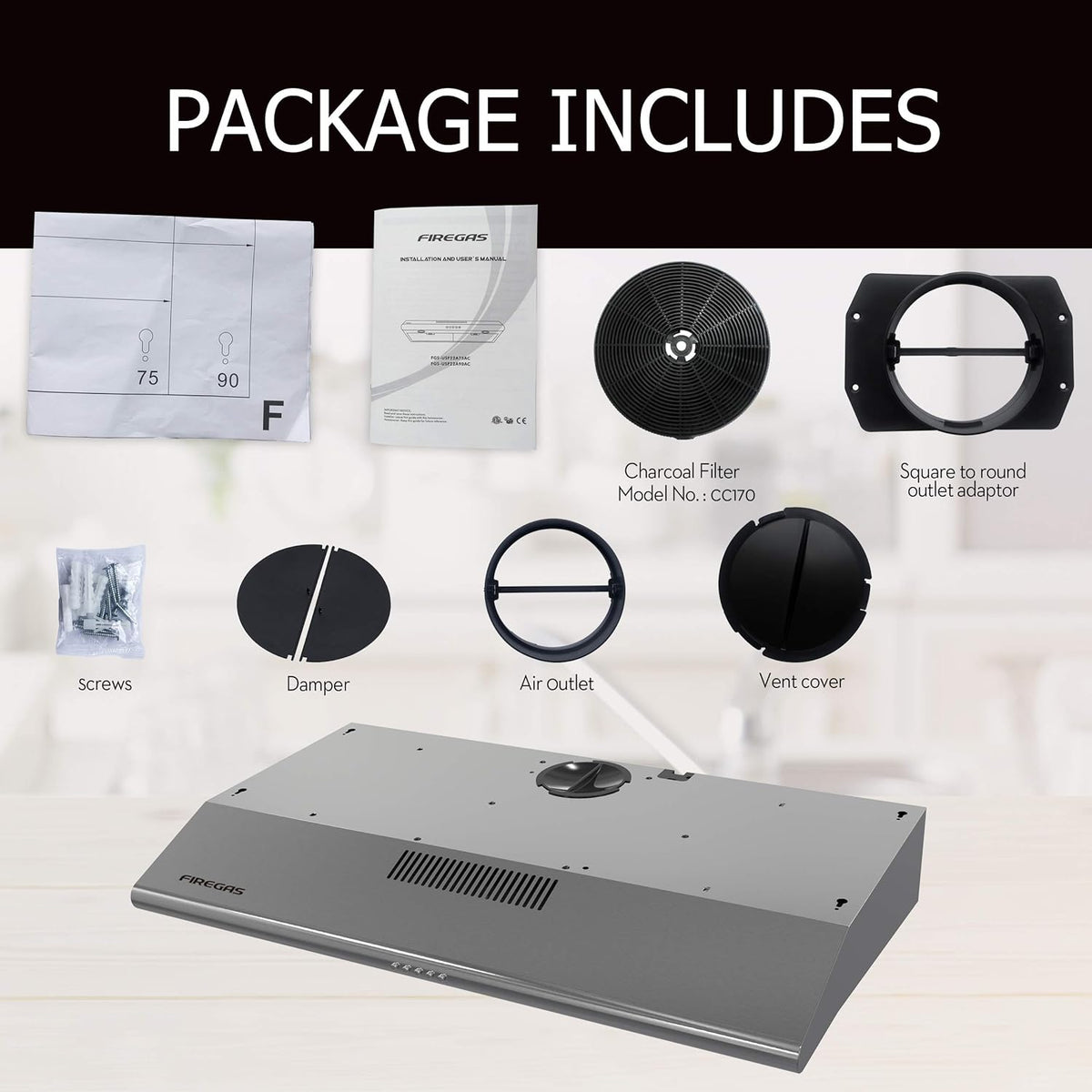 36 inch Ducted/Ductless Convertible Under Cabinet Range Hood G616257