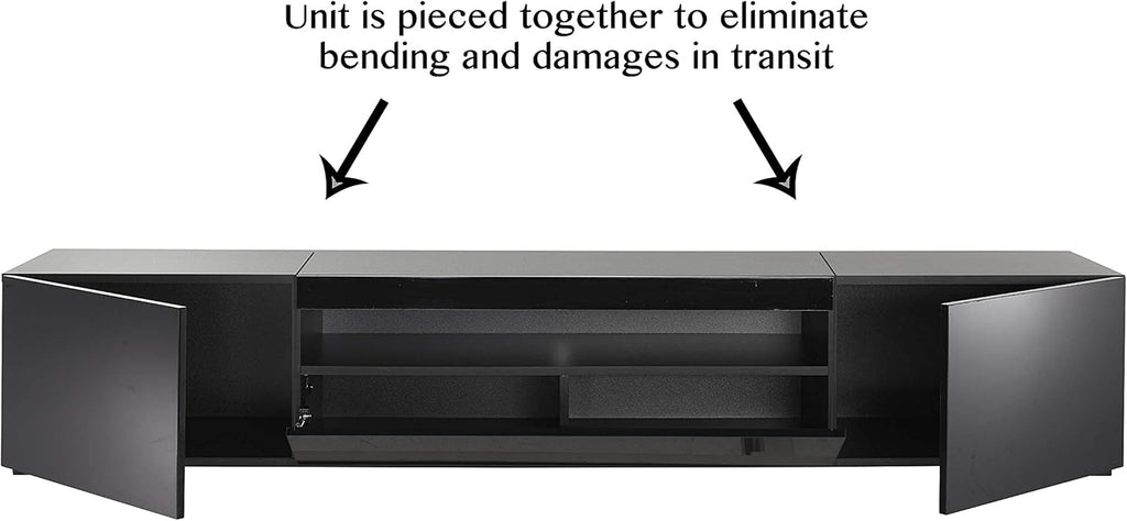 Modern Black Modular TV Cabinet with LED Lights L7184