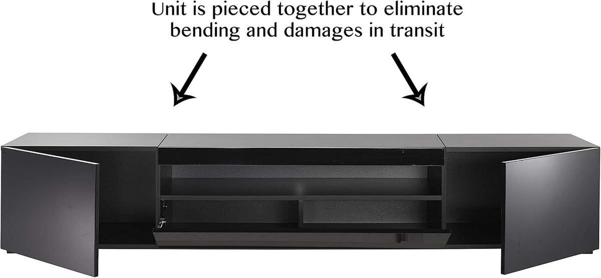 Modern Black Modular TV Cabinet with LED Lights L7184