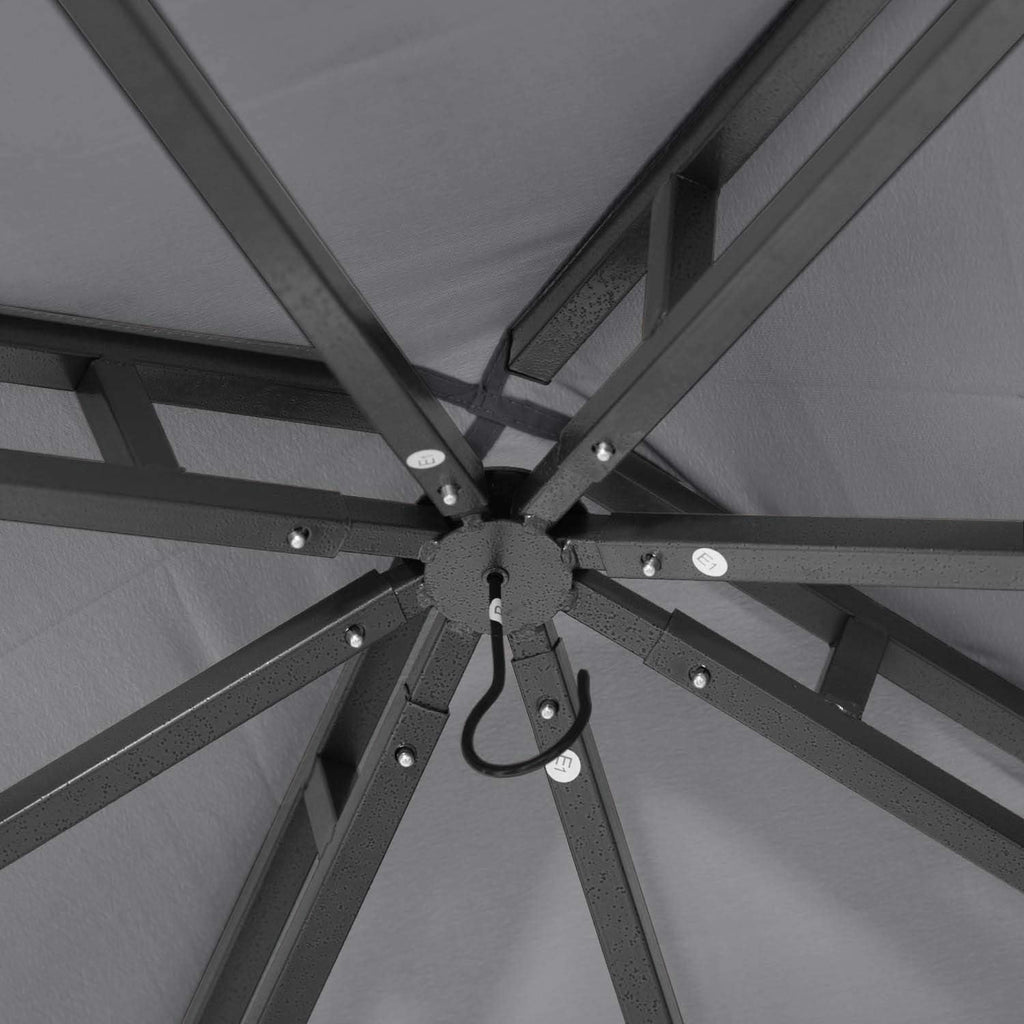 8'x 8' Gray Double Tiered Gazebo Canopy L670638
