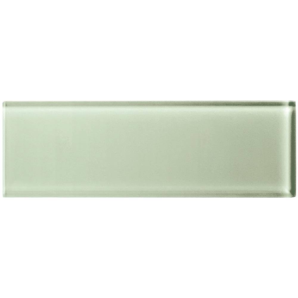 Celedon 4-in x 12-in Unglazed Glass Subway Wall Tile C74444