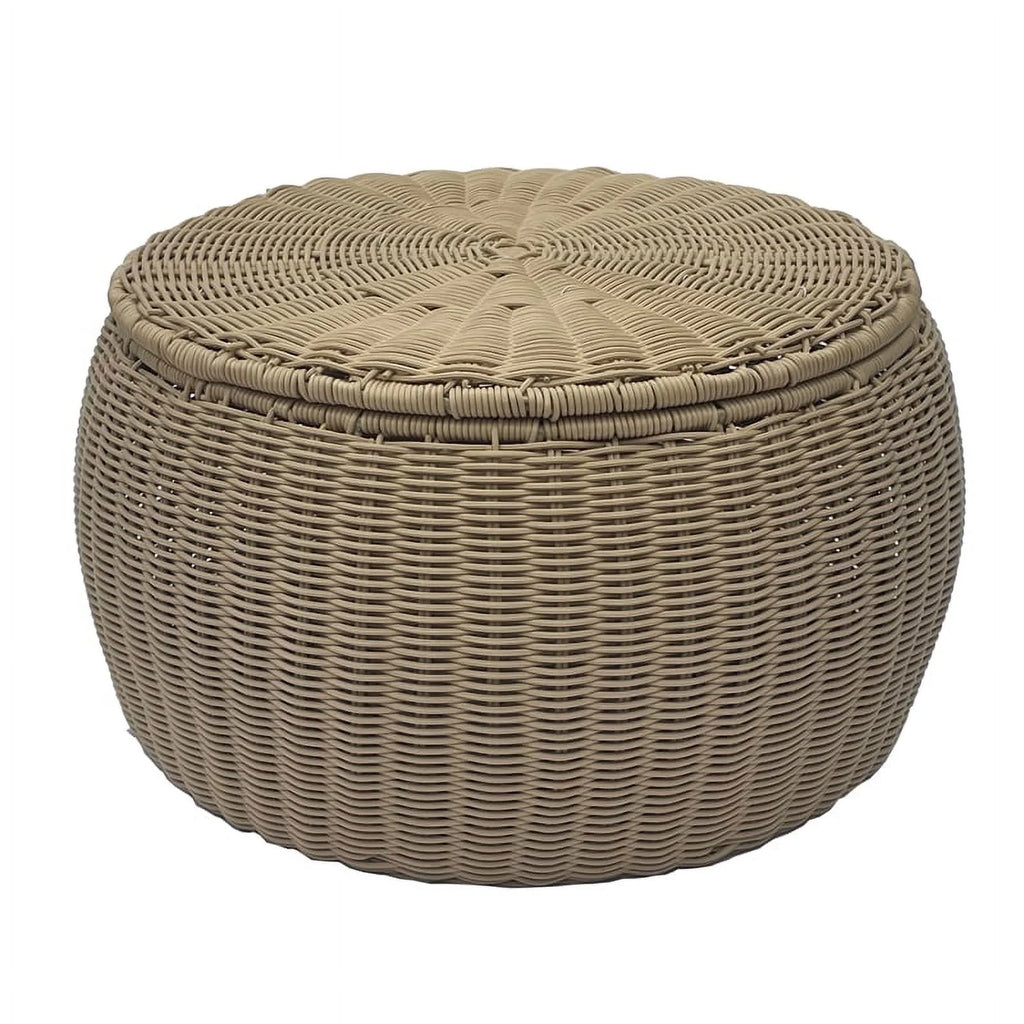 Wicker Rattan Storage Footstool Q48875