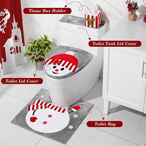 Christmas Toilet Seat Cover and Rug Set of 4 Y5934