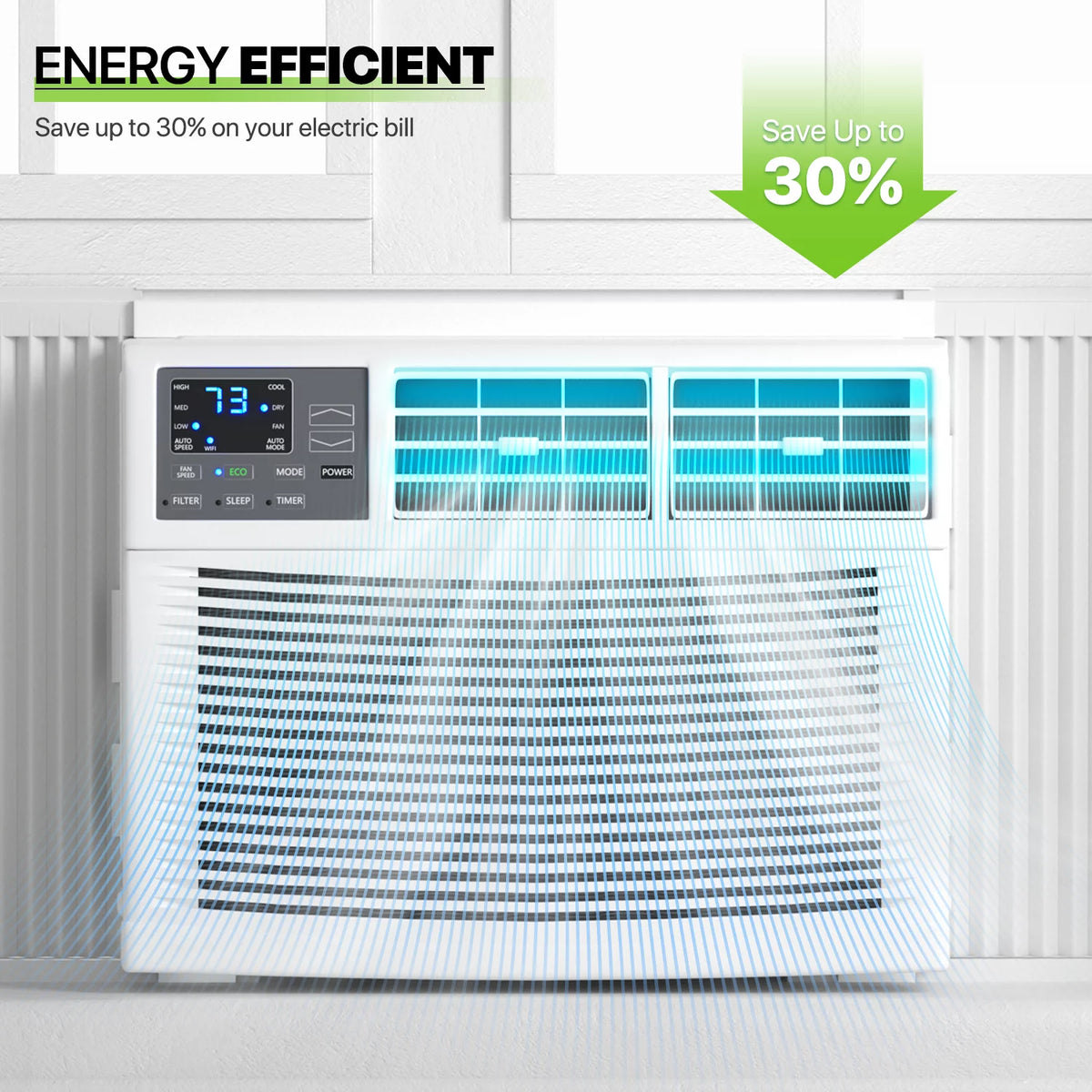 8,000 BTU Smart WIFI Window Air Conditioner White Q35468