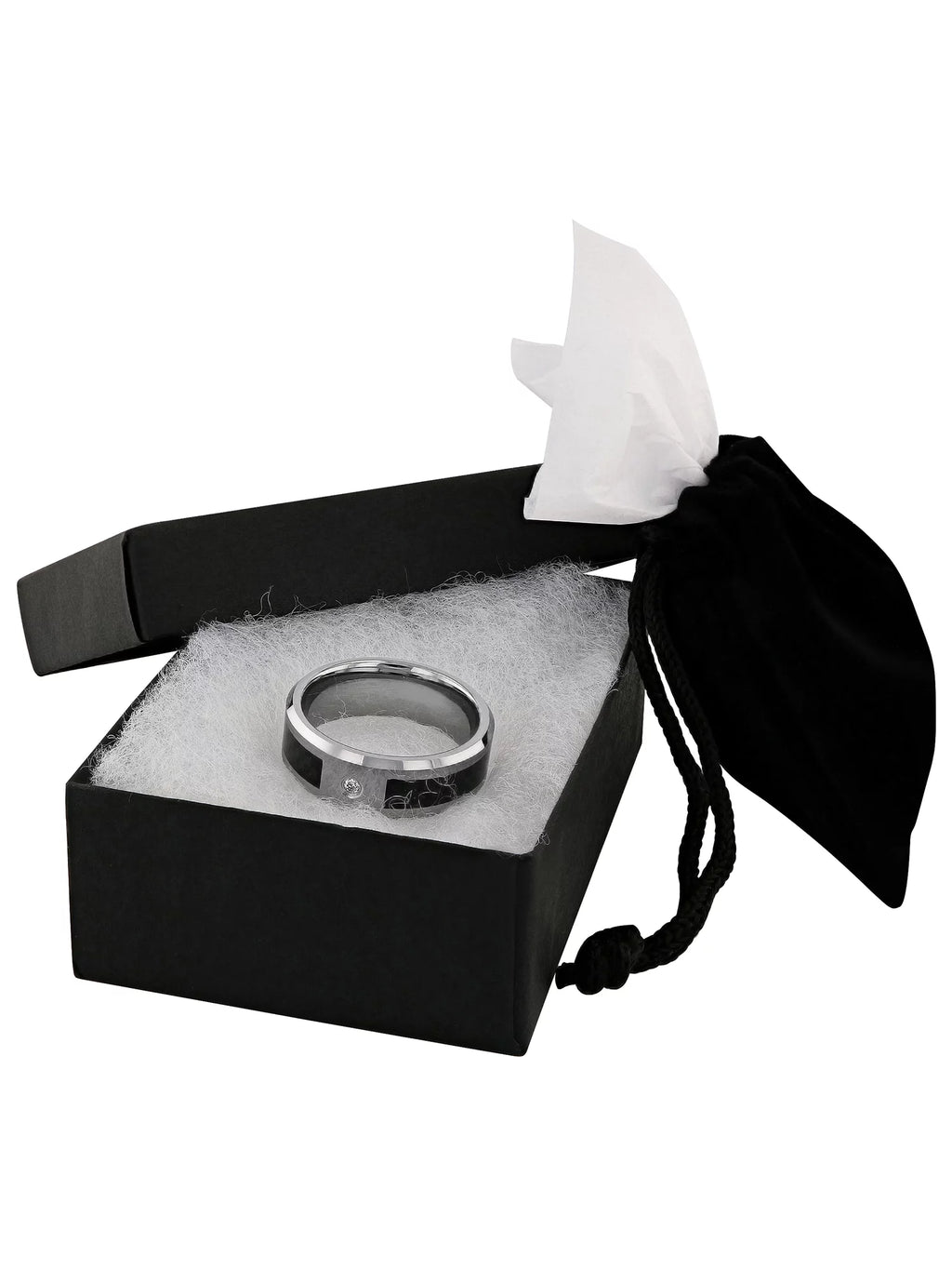 8mm Tungsten Carbon Fiber Men's Ring H756