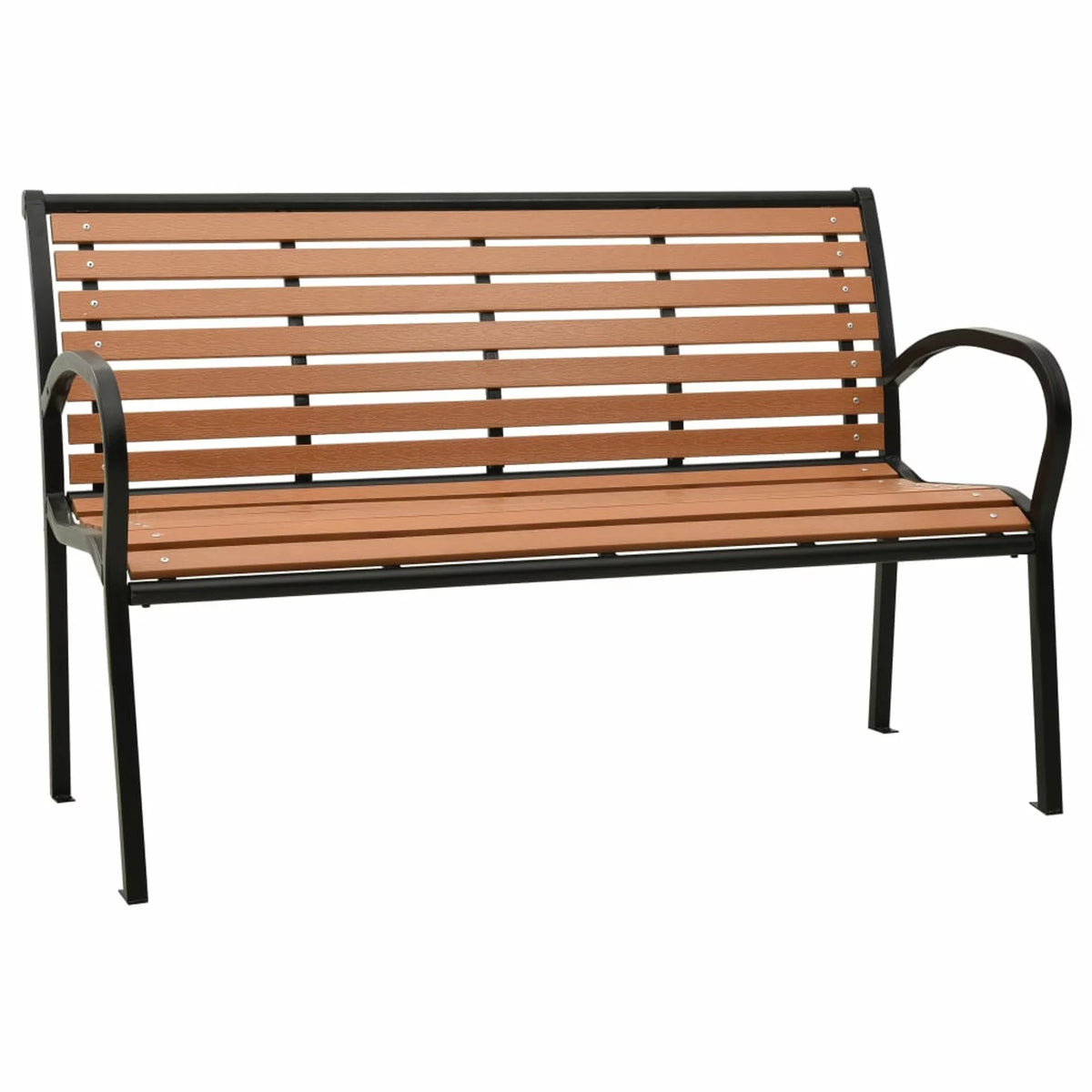 3-Seater Garden Bench with WPC Seat and Steel Frame N451