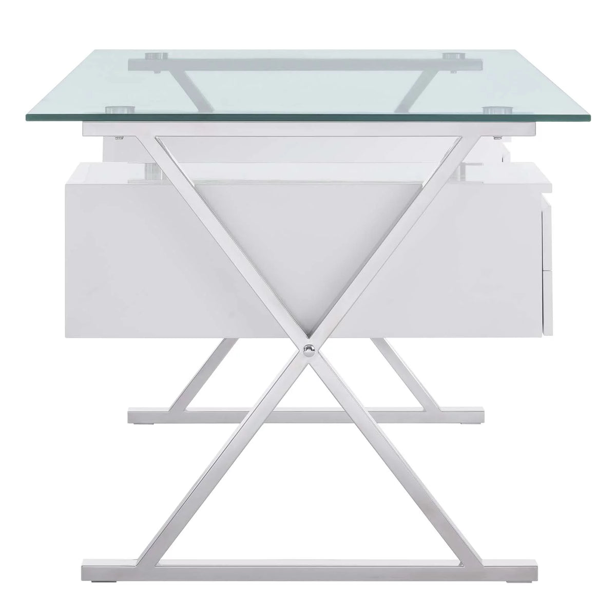 71" Glass Top Office Desk O528