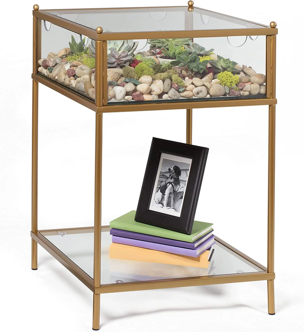 Square Glass End Table X83970