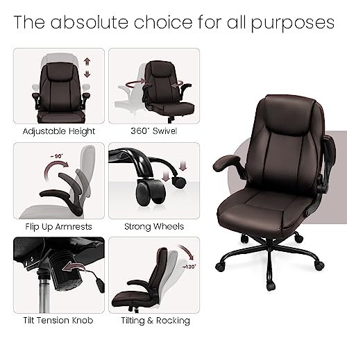 Ergonomic High Back Office Chair with Flip-up Arms F380333
