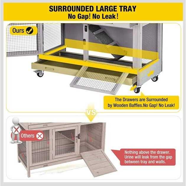 Outdoor Indoor Bunny Hutch with Wheels C4701