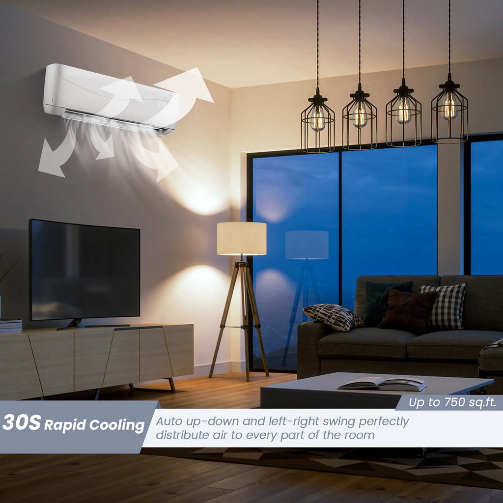 12000 BTU Mini Split Air Conditioner & Heater 20 SEER2 115 V Wall-Mounted AC Unit C14035