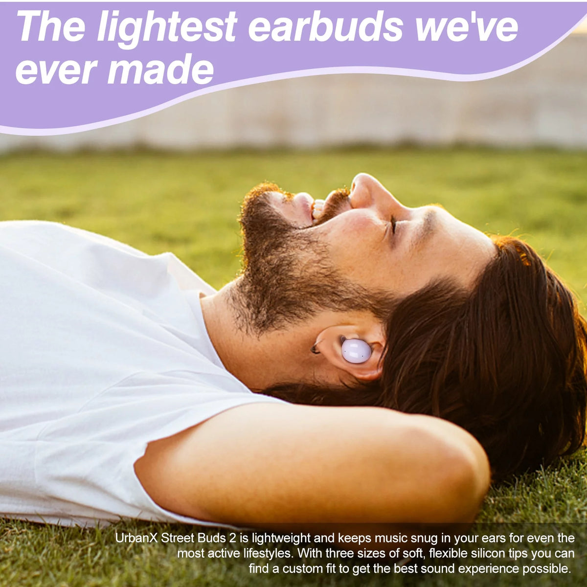 Truly Wireless Bluetooth Headphones with Noise Isolation, Amplified Bass and Dual Dynamic Microphone - Purple M999