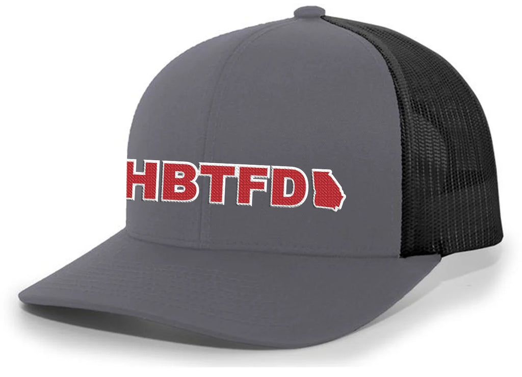 Black Embroidered Mesh Back Trucker Hat L47682