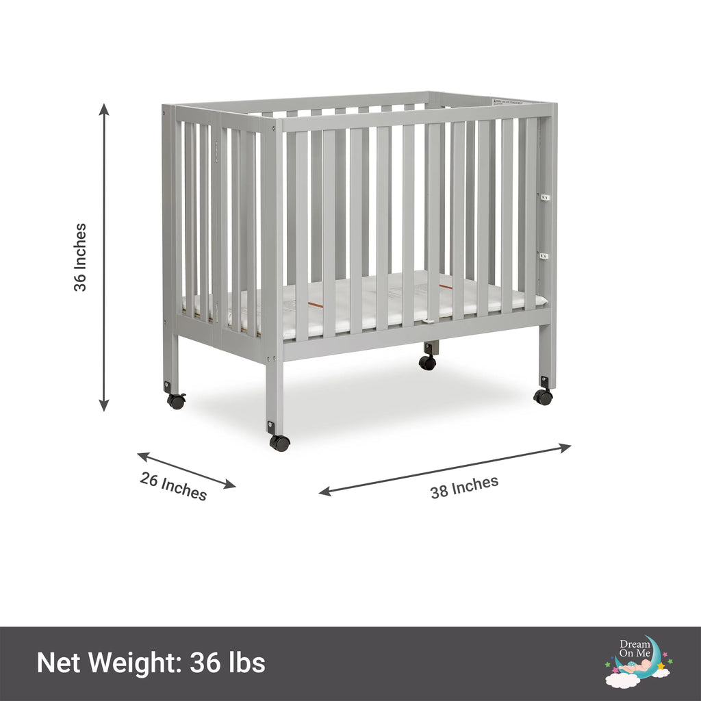 Pebble Grey Folding Crib T311