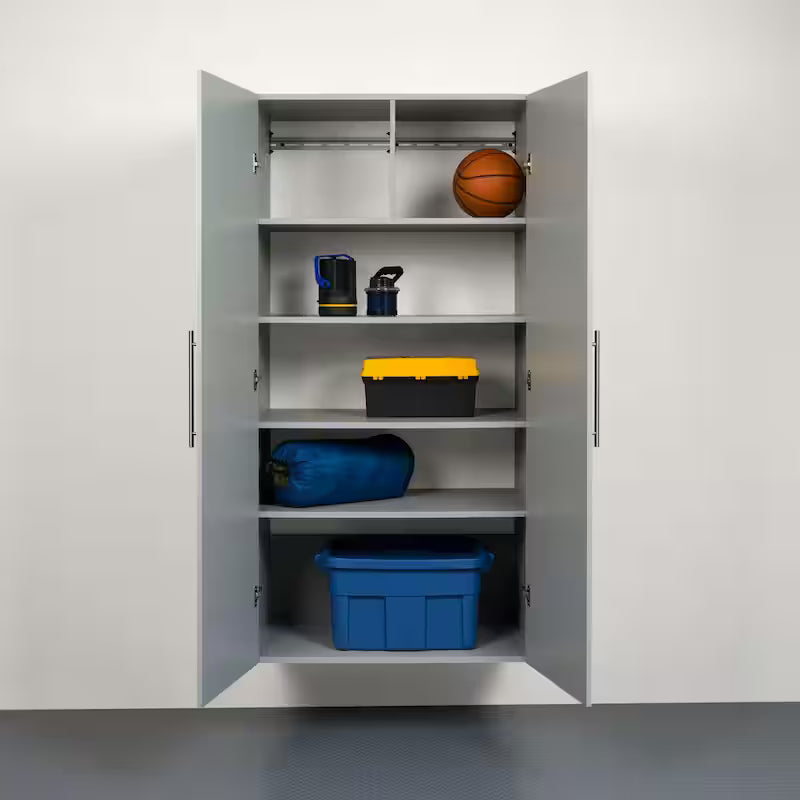 Light Gray 4-Shelf Wall Mounted Garage Cabinet M5370