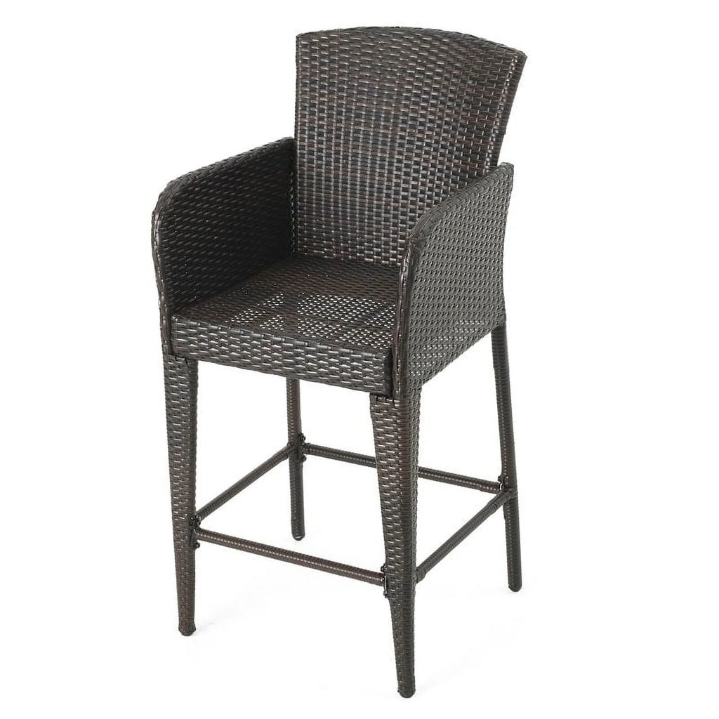 Multi Brown Wicker Barstool Set of 2 W803544