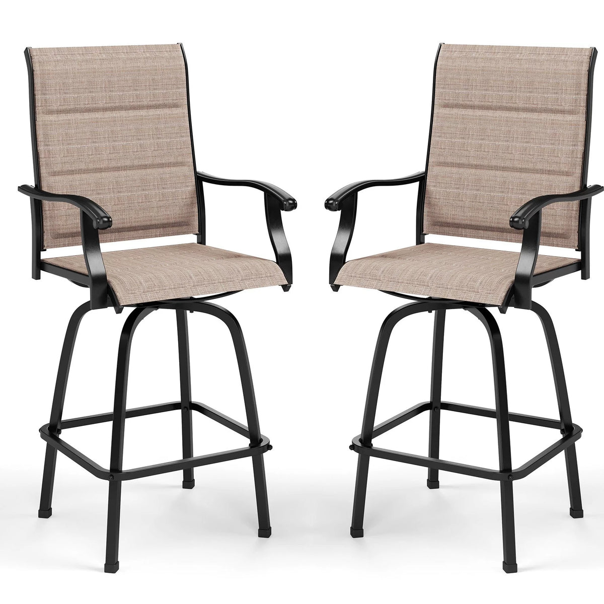 2Pcs Outdoor Metal Swivel Bar Stools N690