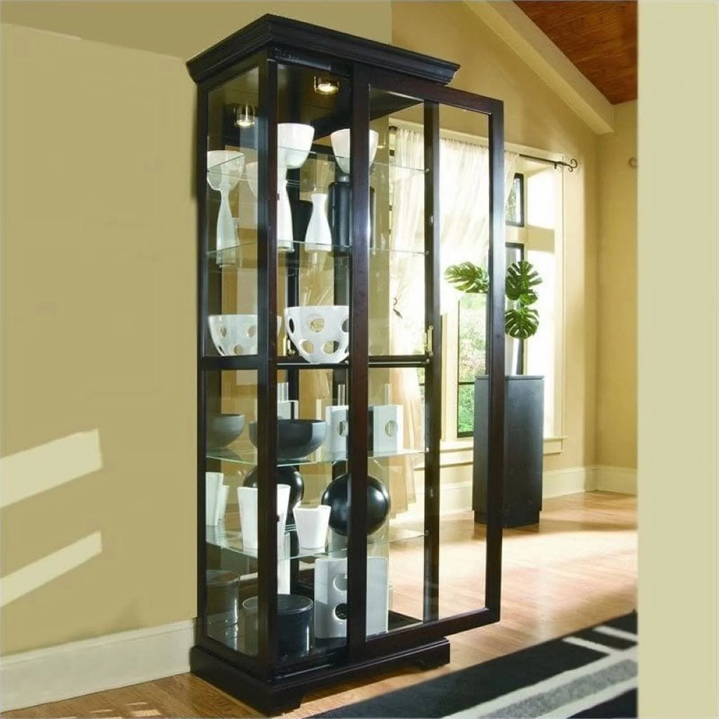 Chocolate Cherry Curio Cabinet D8741