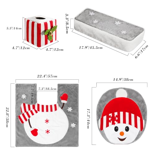 Christmas Toilet Seat Cover and Rug Set of 4 Y5934