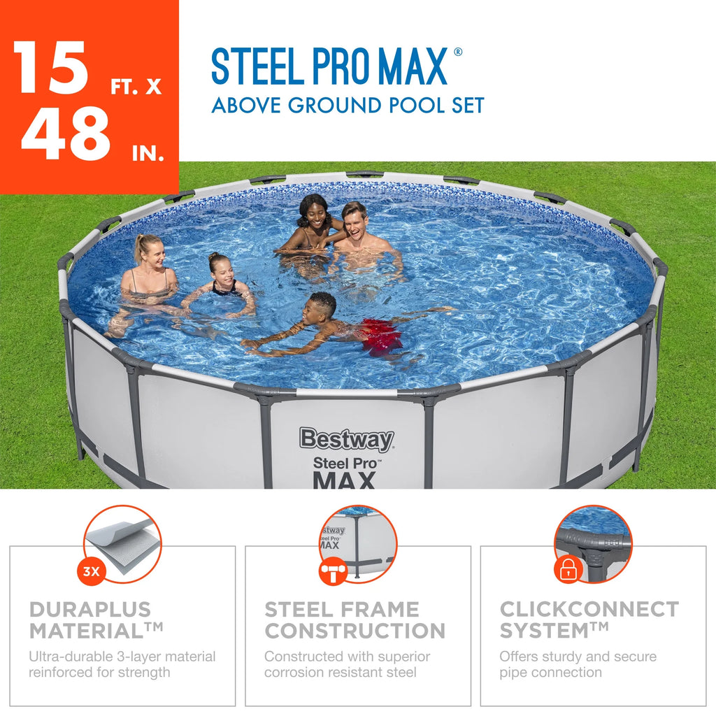 15' x 42 Round Above Ground Swimming Pool Set U6474