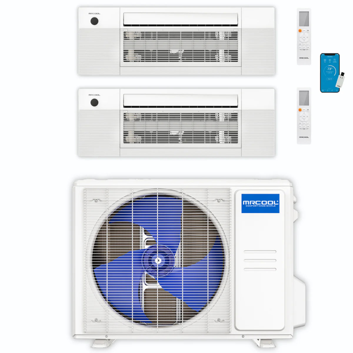 27,000 BTU 2 Zone Ceiling Cassette Ductless Air Conditioner and Heat Pump B341676