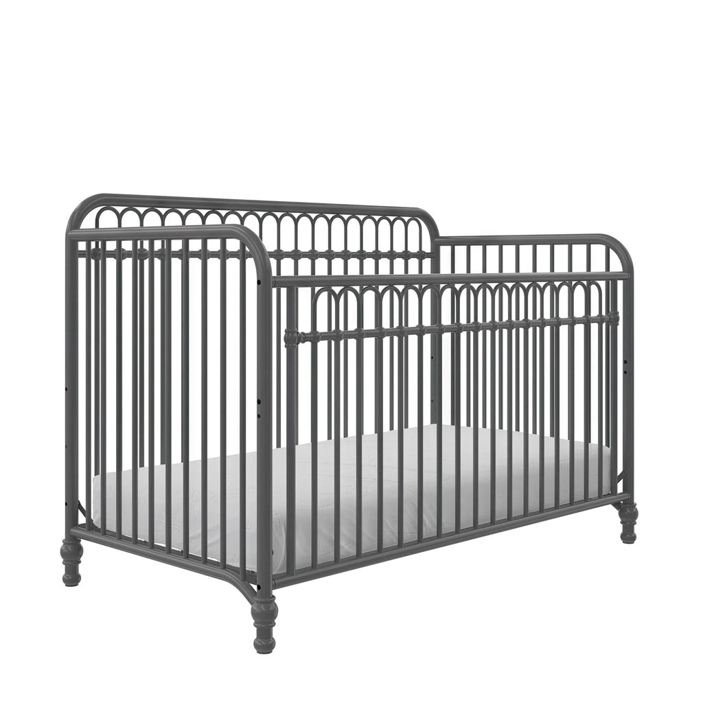 Gray Convertible Metal Crib F789