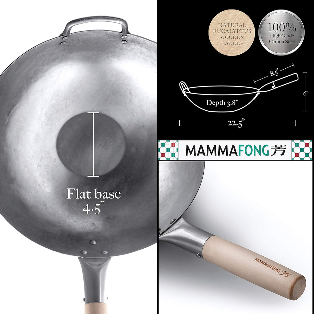 Flat Bottom Carbon Steel Wok Pan 14 Pack of 2 I801236