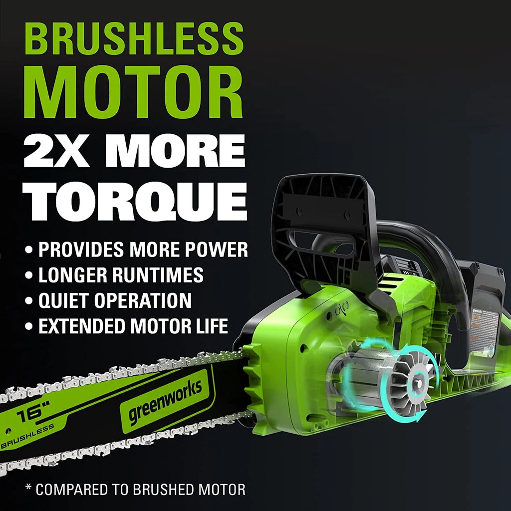 48V 16-inch Brushless Chainsaw with 4Ah Batteries and Dual Port Charger L176153