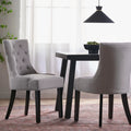 Light Grey Fabric Dining Chair Set of 2 Q138