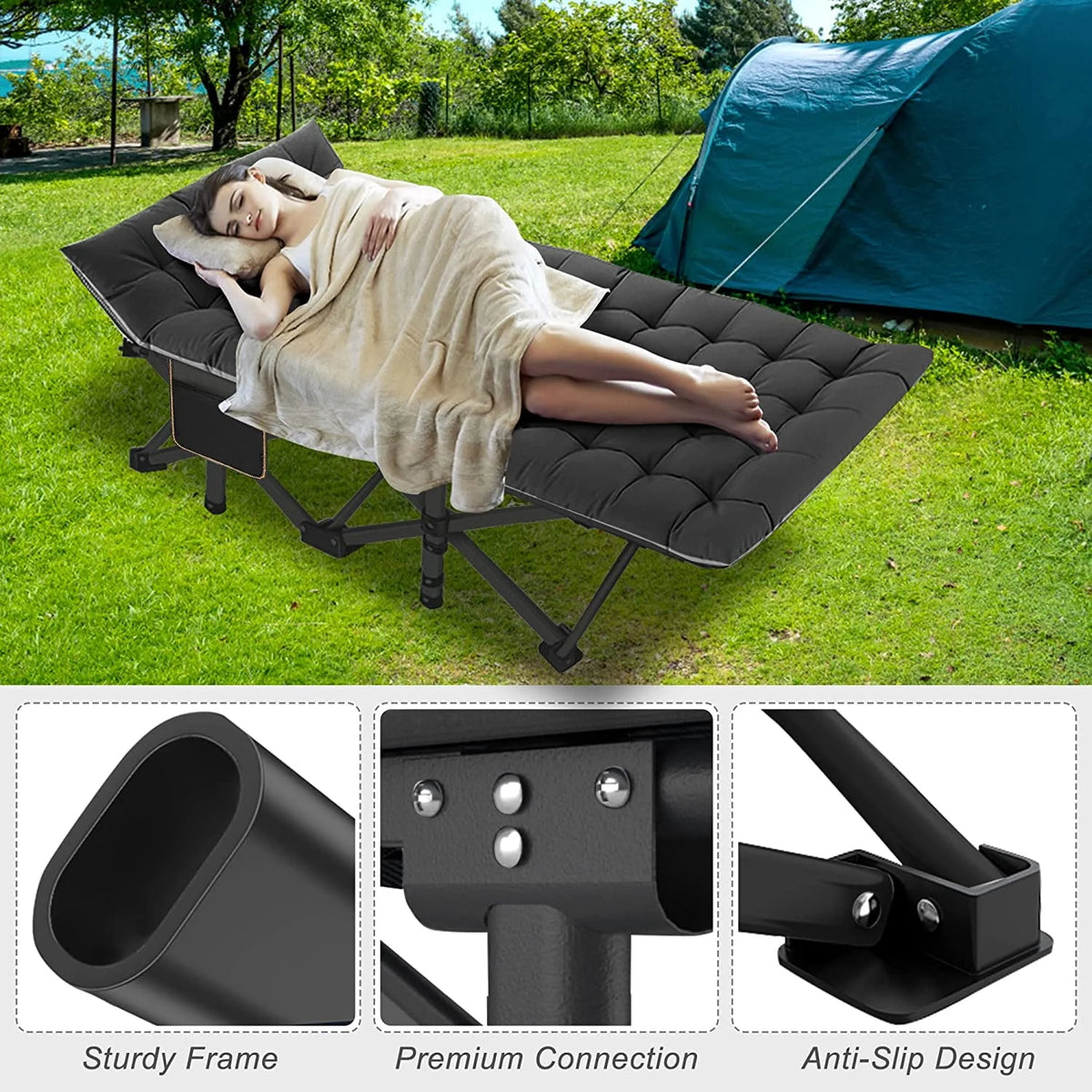 Folding Cot with 3.3 Inch Mattress and Carry Bag G731