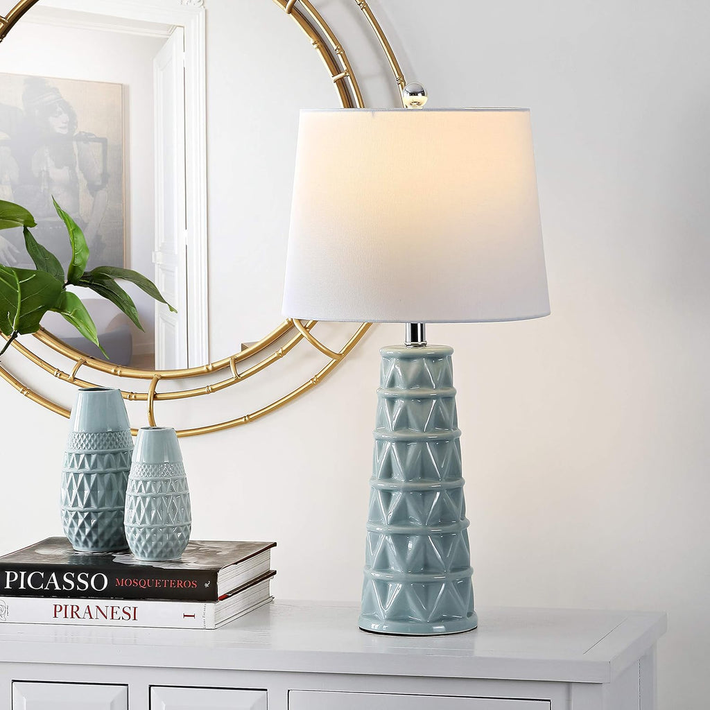 Soft Blue Ceramic 26-inch Table Lamp Z433273