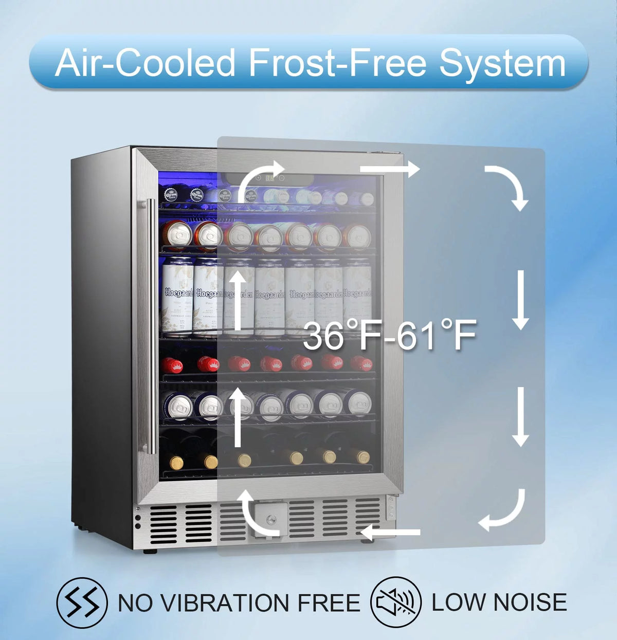 5.1 Cu.ft Beverage Refrigerator Cooler with Lock V9507