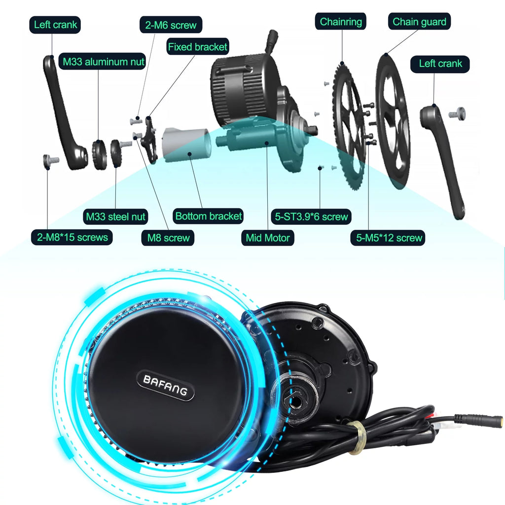 52V 1000W Mid Drive Motor Ebike Conversion Kit F91841
