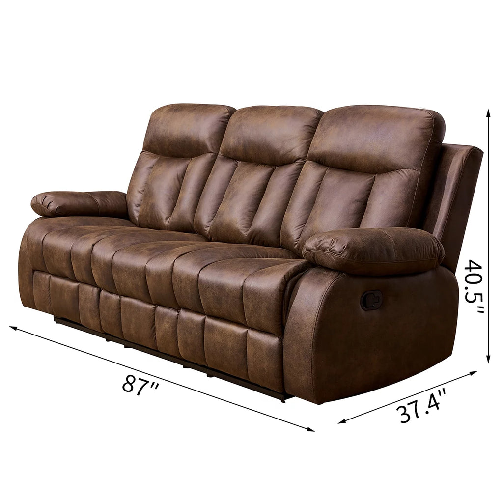 Microfiber Reclining Sofa and Loveseat Q542