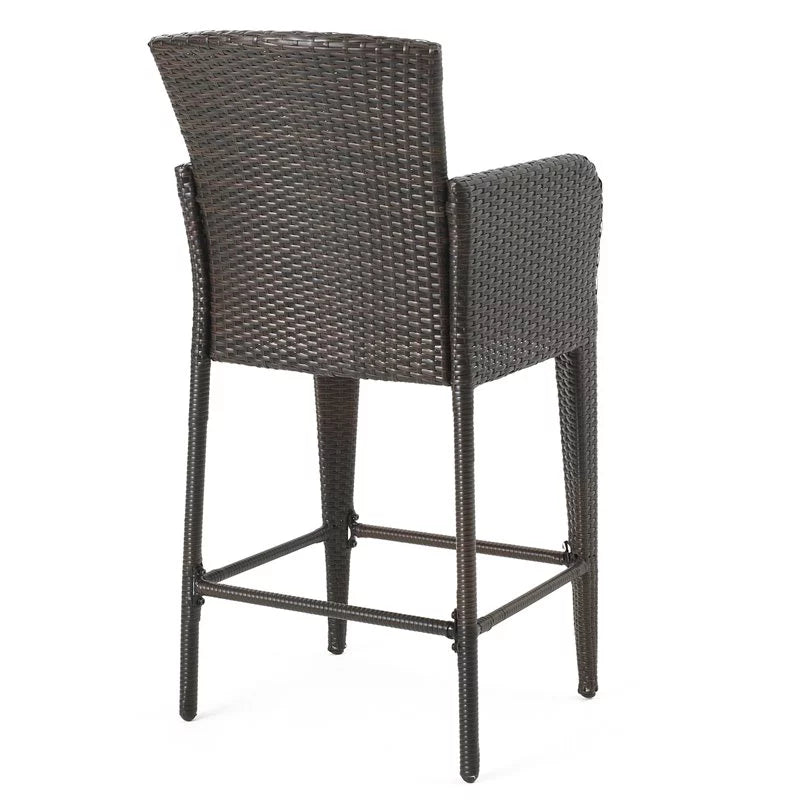 Multi Brown Wicker Barstool Set of 2 W803544