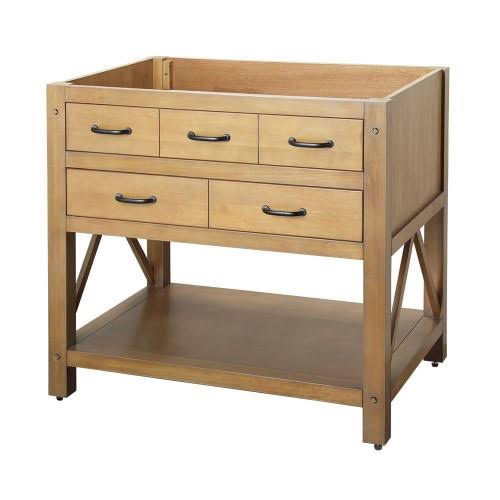 36 in. Weathered Pine Vanity Cabinet E571386