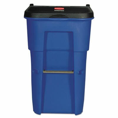 65 gal Blue Rectangular Trash Can J572531