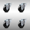 Hard Rubber Swivel Caster Set of 4 S28042