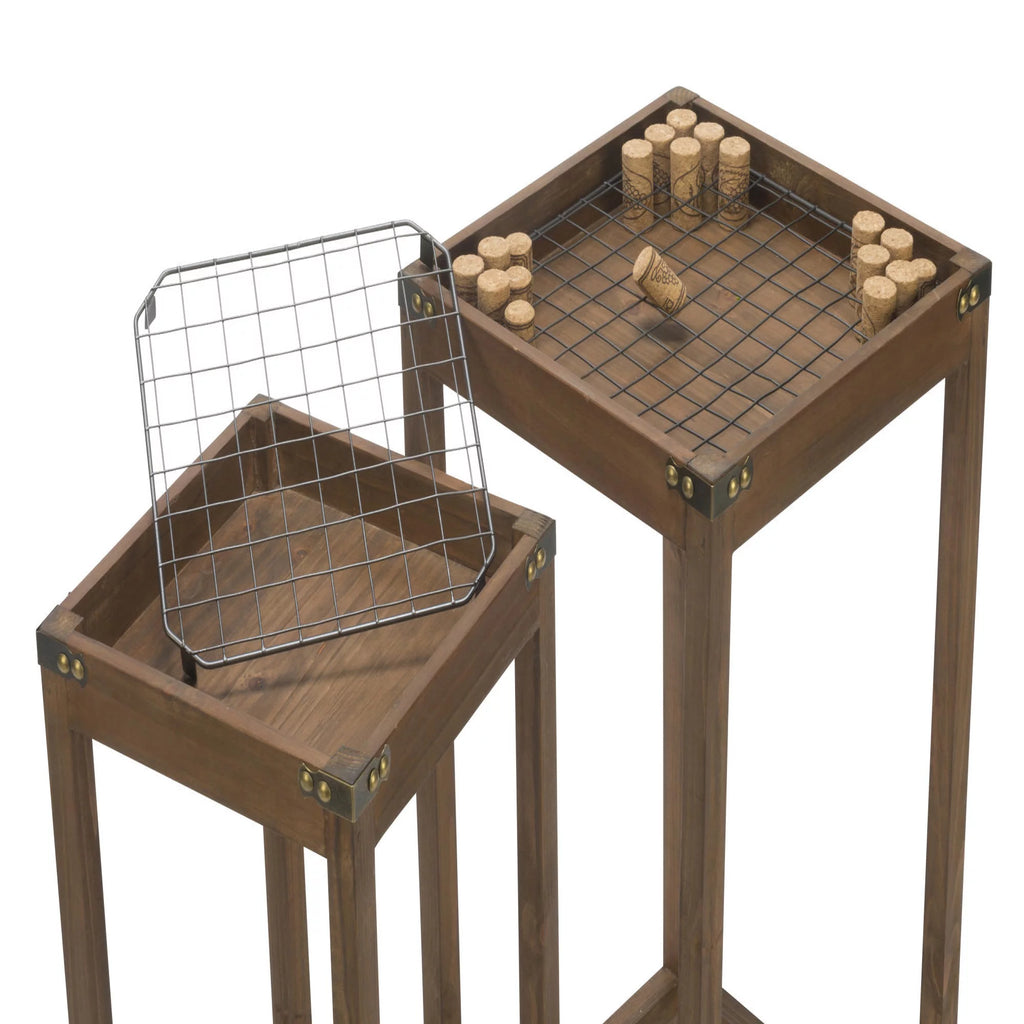Set of 3 Brown Nesting Display Tables D22104
