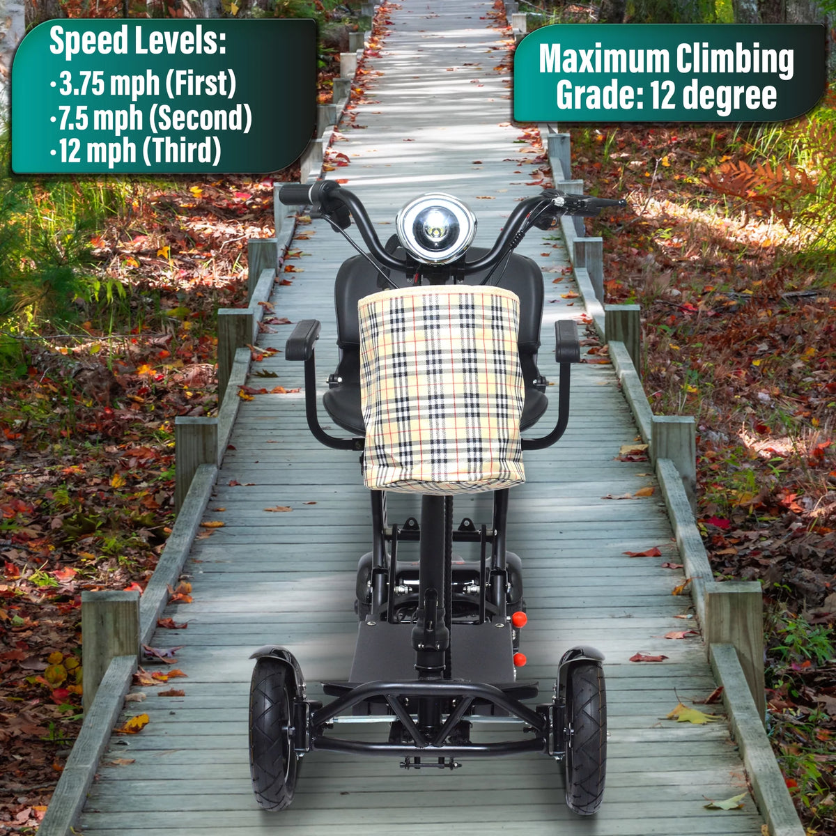 4 Wheel Foldable Powered Mobility Scooter with Seat W15287