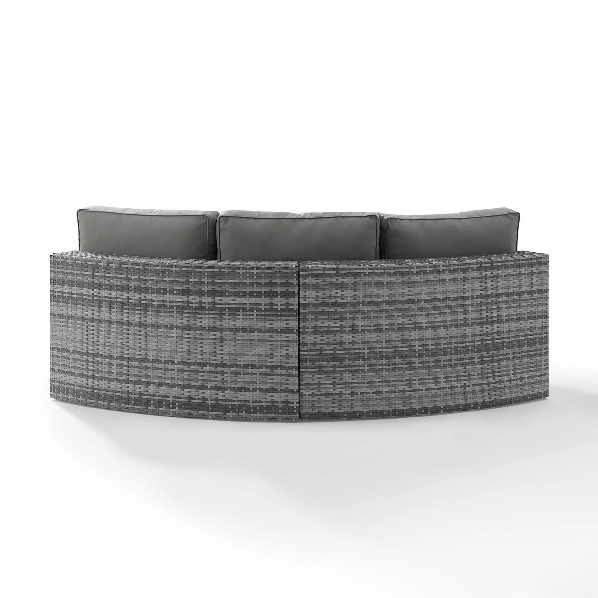 Gray Wicker Curved Patio Sectional Sofa A1517