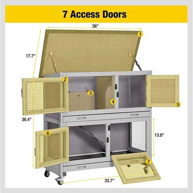 Outdoor Indoor Bunny Hutch with Wheels C4701