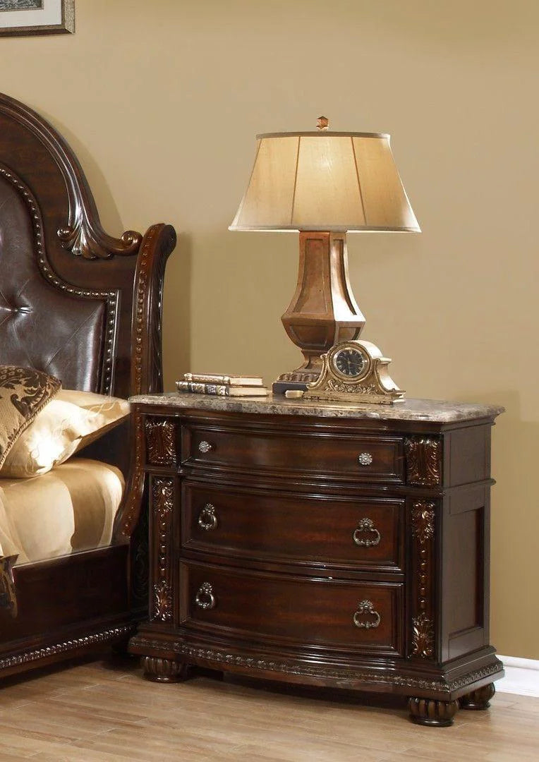 Dark Cherry Queen Bedroom Set 5P with Chest X144197