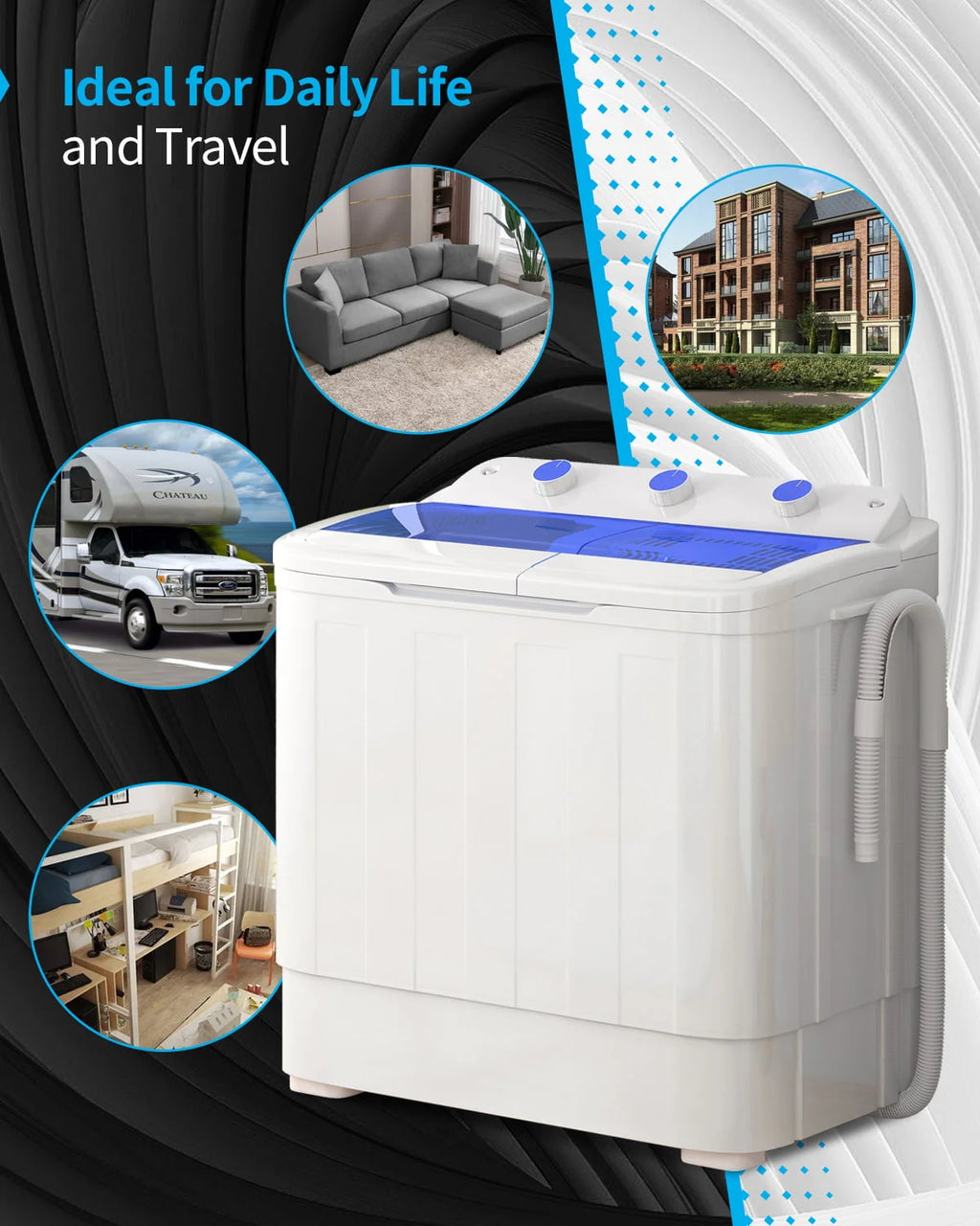 Portable 26lbs Twin Tub Wash&Spin Combo N805913