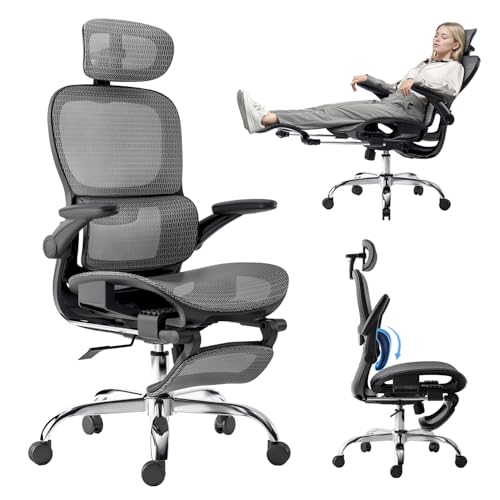 Ergonomic Office Chair with Lumbar Support, Footrest, Mesh Back T3617