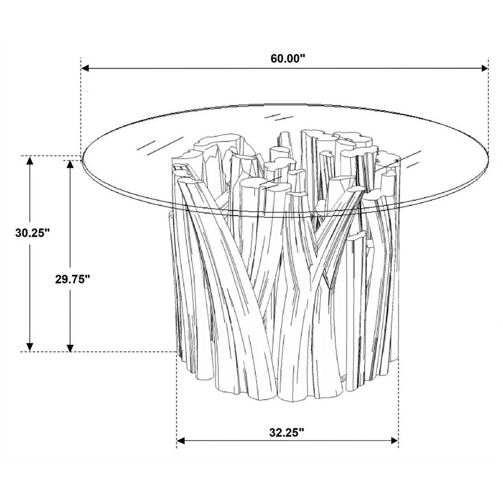Round Wood & Glass Dining Table S238057