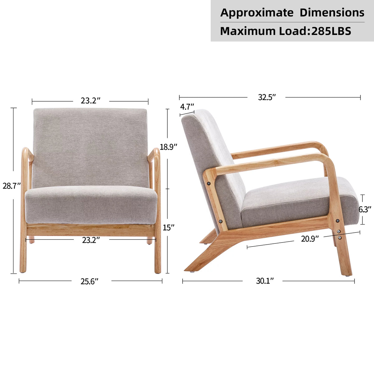 Mid Century Modern Chenille Accent Chair H762