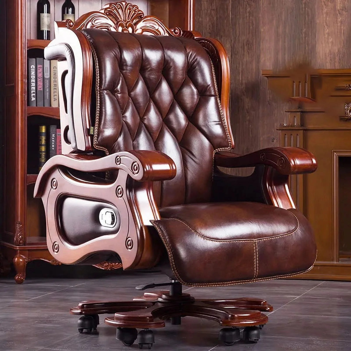 Foldable Swivel Leather Lounge Recliner M10501